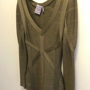 Olive Green Herve Leger Bandage dress